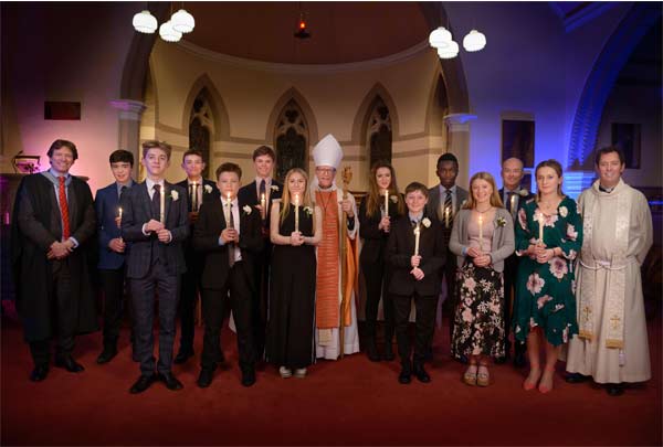 Students from Framlingham College confirmed by Bishop Martin