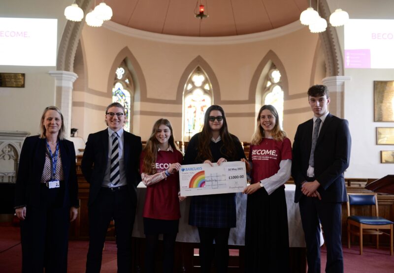 Chapel: Charity Committee donates £1,000 as Principal, Mrs North, delivers her weekly address on the theme of charitable giving