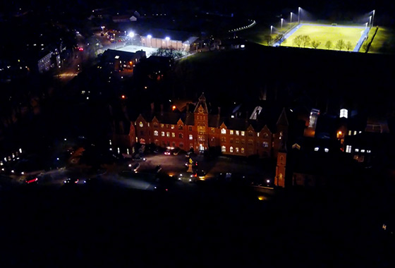 Drone Flying Club members capture stunning night view of College