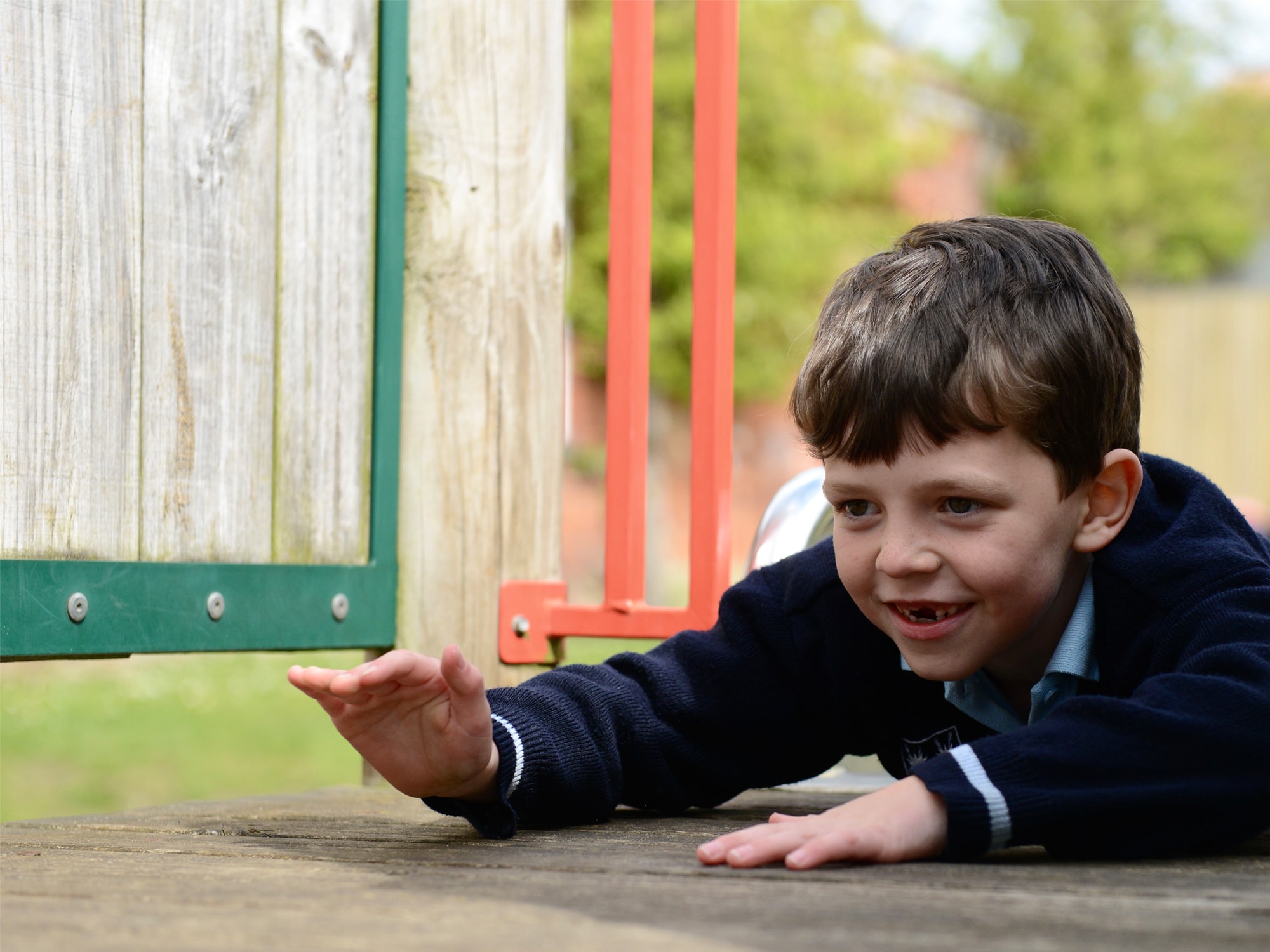 Pre-prep pupil playing